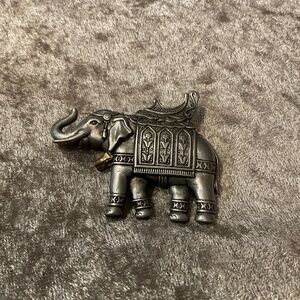 Vintage JJ Jonette Asian Elephant Pewter Pin